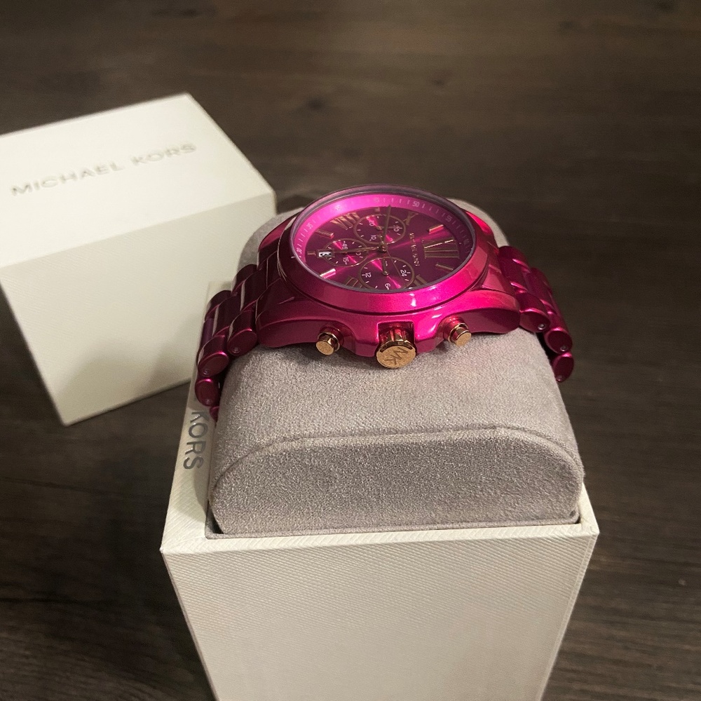 Michael Kors Ladies Ritz Pink Chronograph Watch - Picture 6 of 7